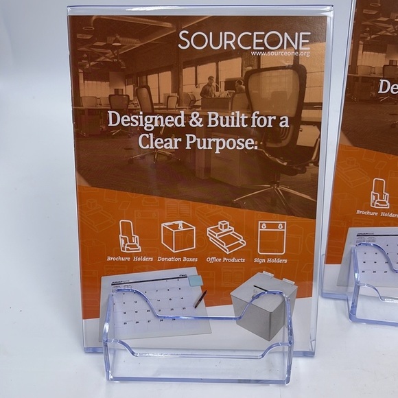 Source One Acrylic 5 x 7 Slanted Sign Holders 3 Pcs - Picture 2 of 3